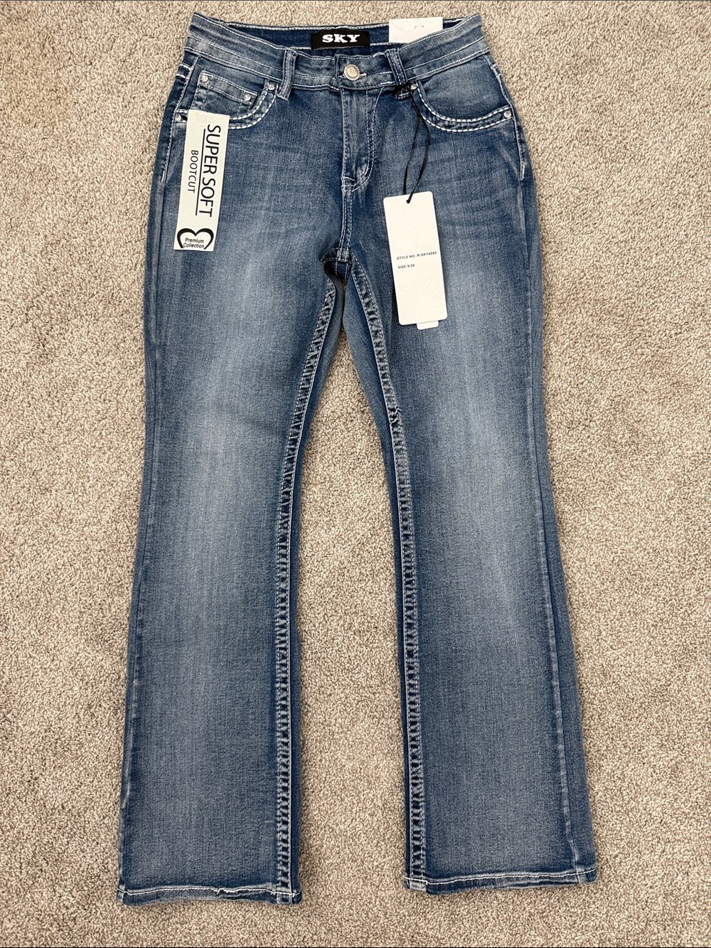 ✨ SKY Premium Denim Americana Star Embellished Bootcut Jeans ✨